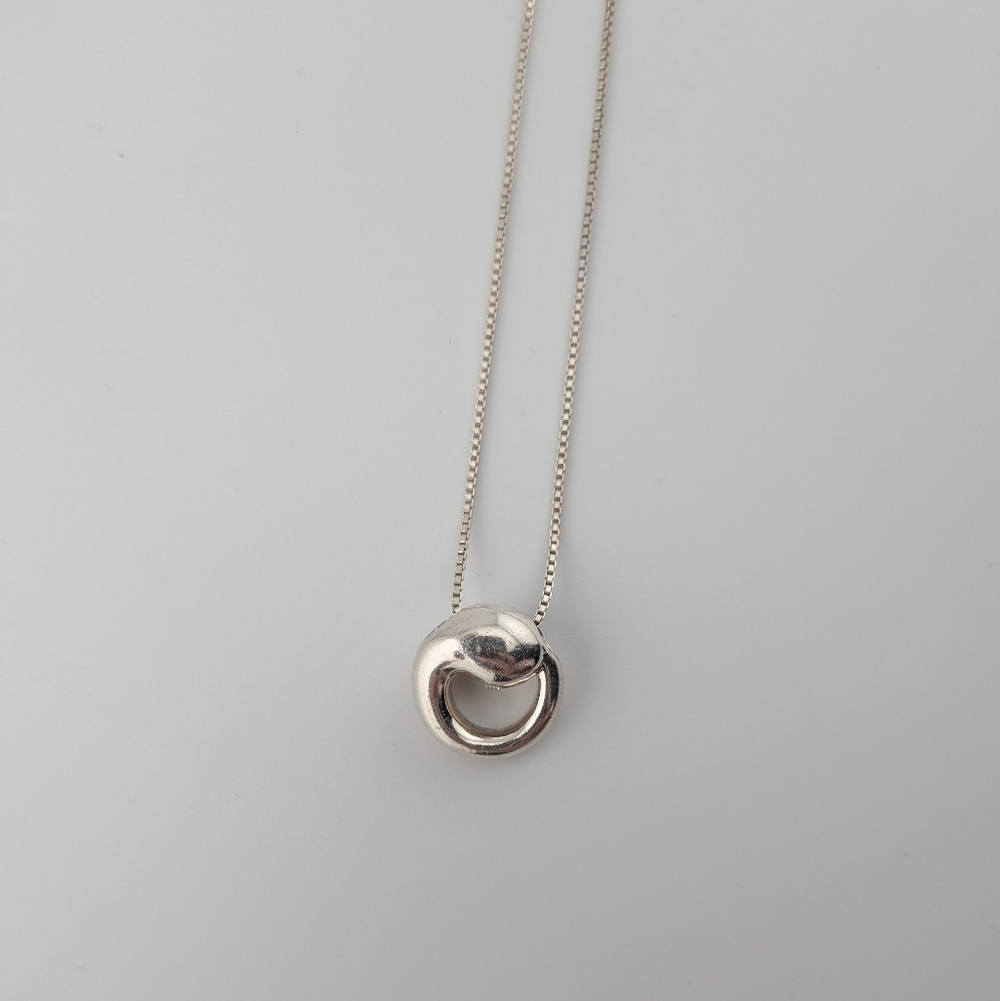 Sterling - Silver long pendant necklace- CBK